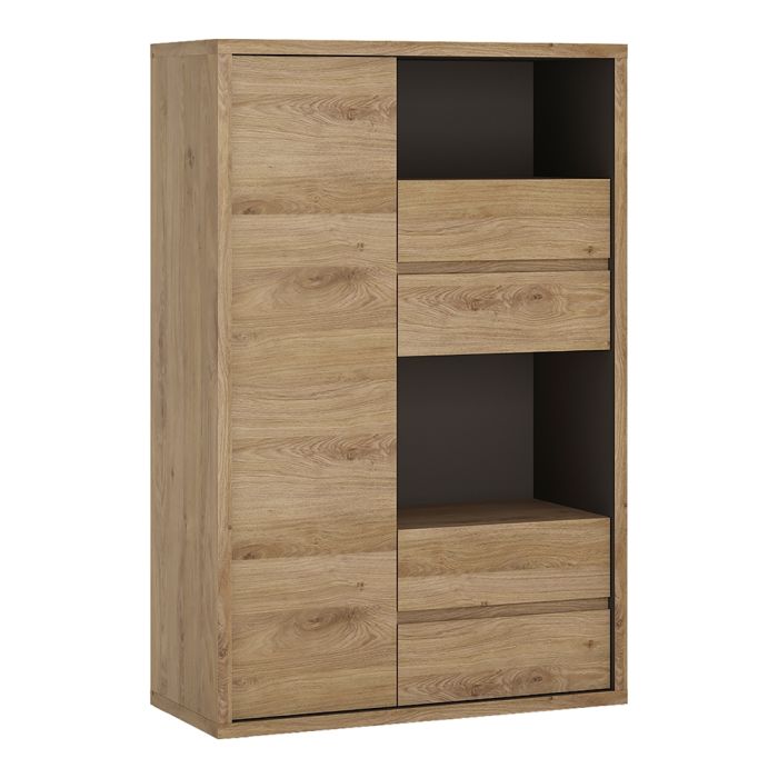 Shetland 1 Door 4 Drawer Display Cabinet - UK