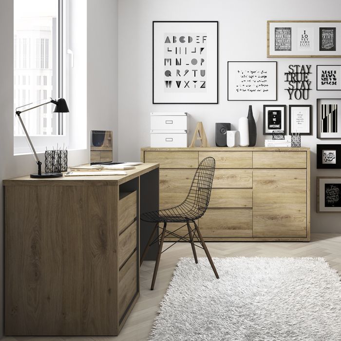 Shetland 3 Drawer Desk - UK