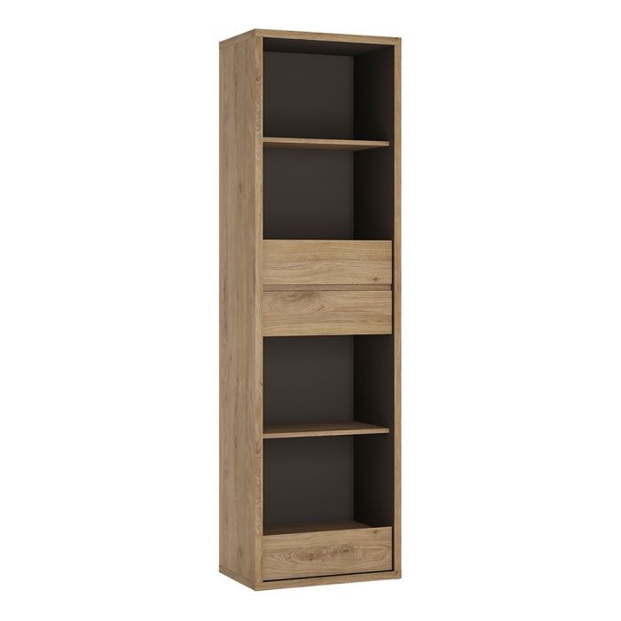 Shetland Tall Narrow 3 Drawer Bookcase - UK