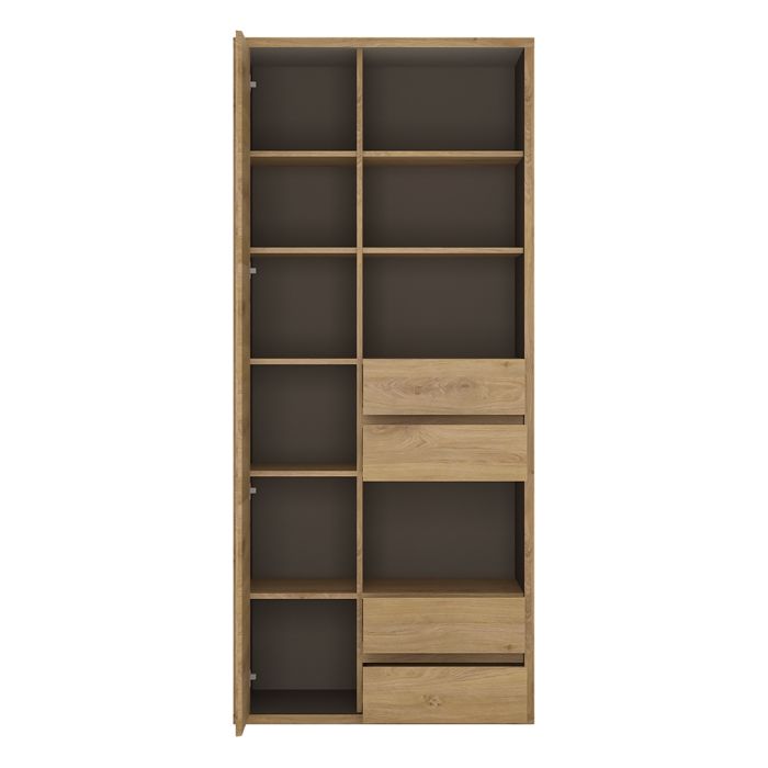 Shetland Tall Wide 1 Door 4 Drawer Bookcase - UK