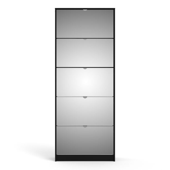 Shoes Shoe cabinet 5 Mirror tilting Doors in Black - UK