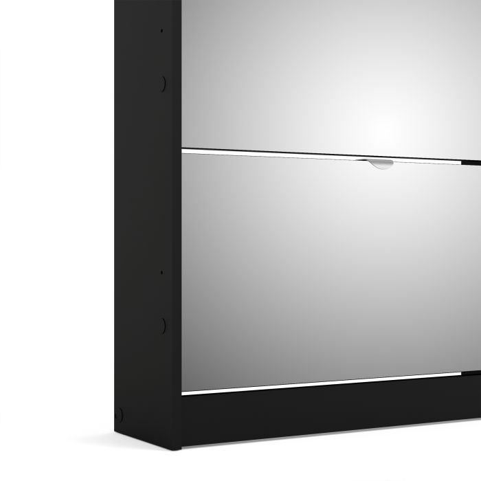 Shoes Shoe cabinet 5 Mirror tilting Doors in Black - UK