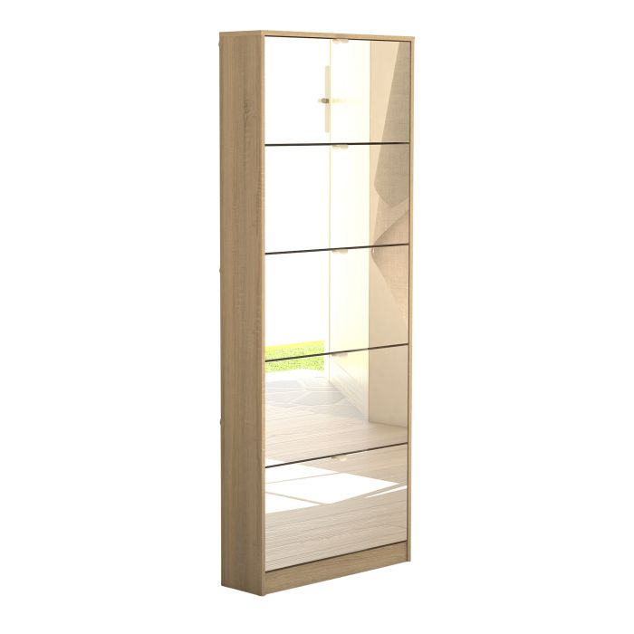 Shoes Shoe cabinet 5 Mirror tilting Doors in Oak - UK