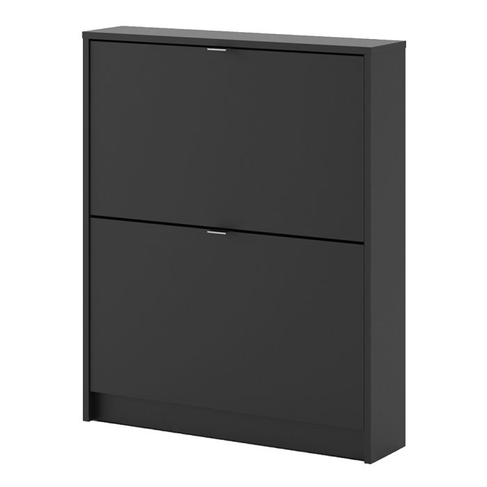 Shoes Shoe cabinet w. 2 tilting doors and 1 layer in Matt Black - UK