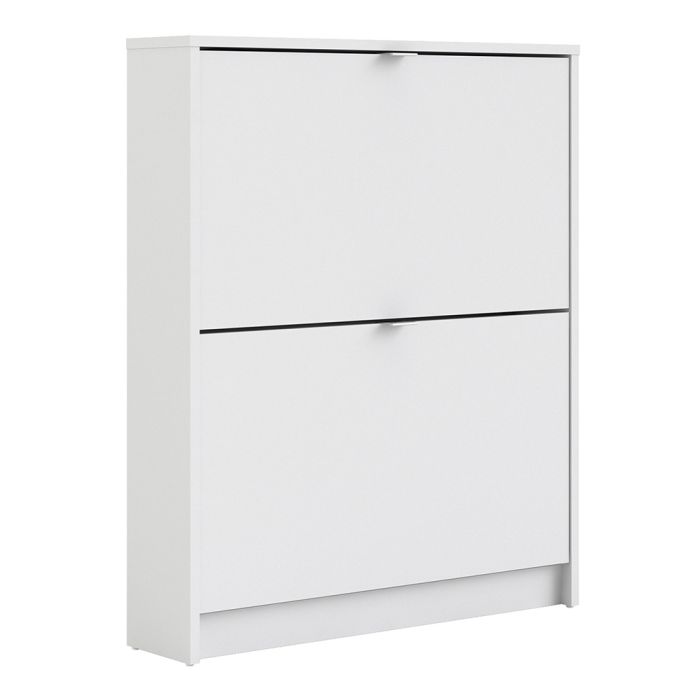 Shoes Shoe cabinet w. 2 tilting doors and 1 layer in White - UK