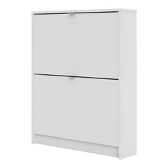 Shoes Shoe cabinet w. 2 tilting doors and 1 layer in White - UK