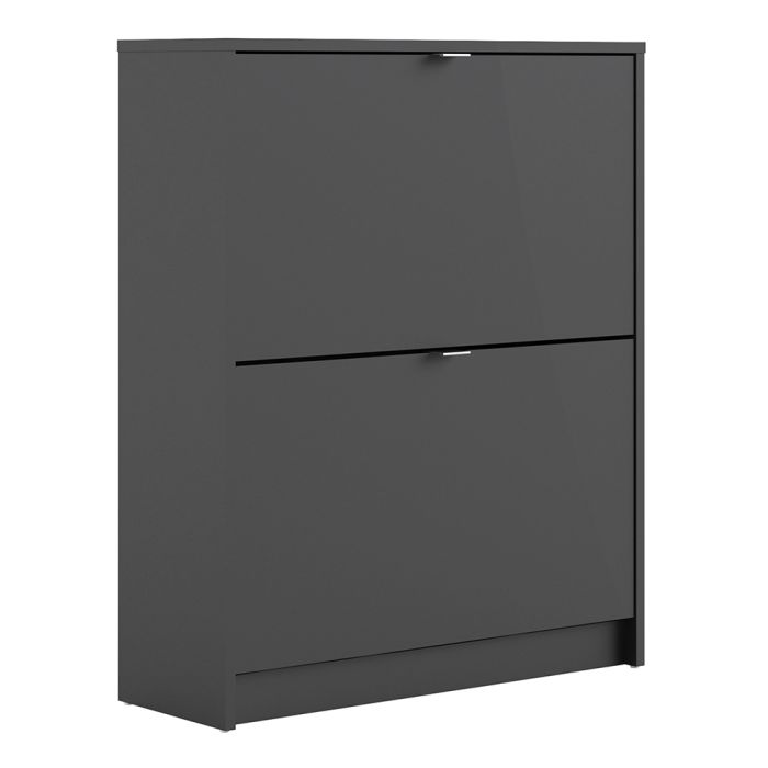 Shoes Shoe cabinet w. 2 tilting doors and 2 layers in Matt Black - UK