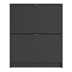 Shoes Shoe cabinet w. 2 tilting doors and 2 layers in Matt Black - UK