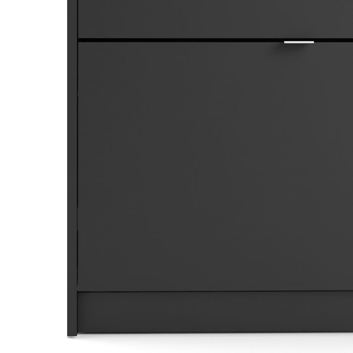 Shoes Shoe cabinet w. 2 tilting doors and 2 layers in Matt Black - UK