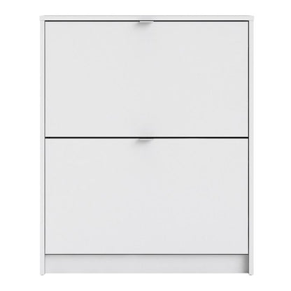 Shoes Shoe cabinet w. 2 tilting doors and 2 layers in White - UK