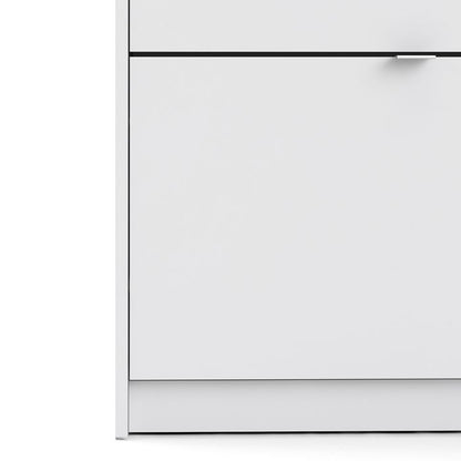 Shoes Shoe cabinet w. 3 tilting doors and 1 layer in White - UK