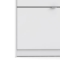 Shoes Shoe cabinet w. 3 tilting doors and 1 layer in White - UK