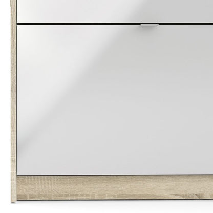 Shoes Shoe cabinet w. 3 tilting doors and 2 layers + 1 door Oak structure - UK