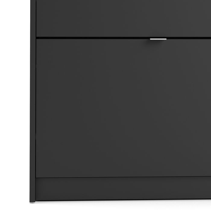 Shoes Shoe cabinet w. 4 tilting doors and 1 layer in Matt Black - UK