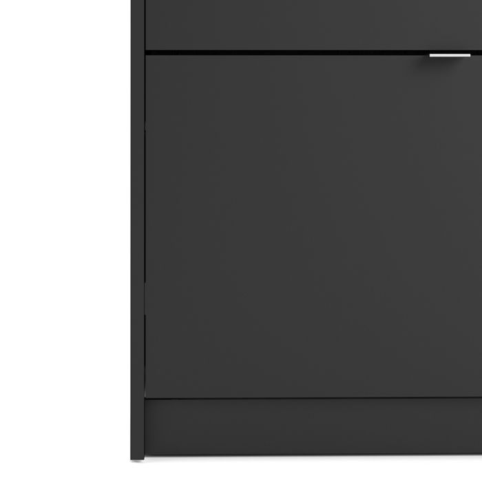 Shoes Shoe cabinet w. 4 tilting doors and 2 layers in Matt Black - UK