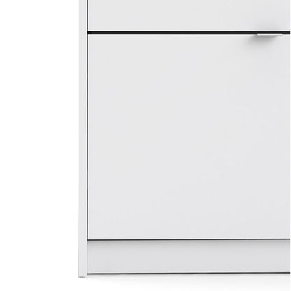Shoes Shoe cabinet w. 4 tilting doors and 2 layers in White - UK