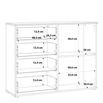 Sienna 4 Chest of Drawers 1 Door in White High Gloss - UK