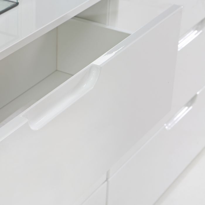 Sienna Abstract Chest of in White High Gloss - UK