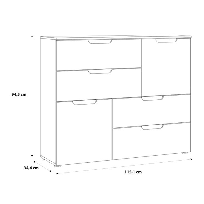 Sienna Abstract Chest of in White High Gloss - UK