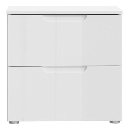 Sienna Bedside in White High Gloss - UK