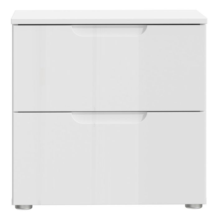 Sienna Bedside in White High Gloss - UK