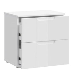 Sienna Bedside in White High Gloss - UK