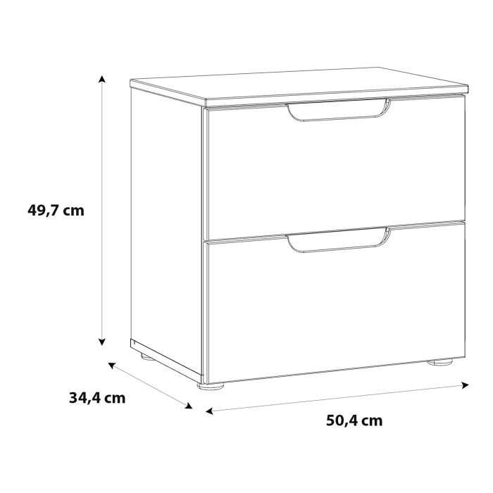 Sienna Bedside in White High Gloss - UK