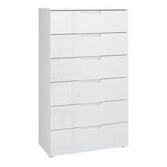 Sienna Chest of 6 Drawers in White High Gloss - UK - Furniture One Shop