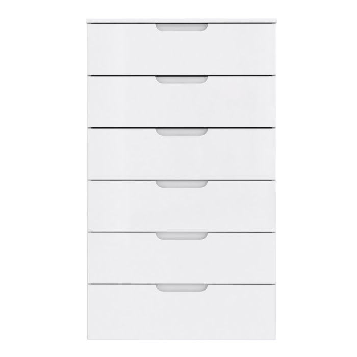 Sienna Chest of 6 Drawers in White High Gloss - UK