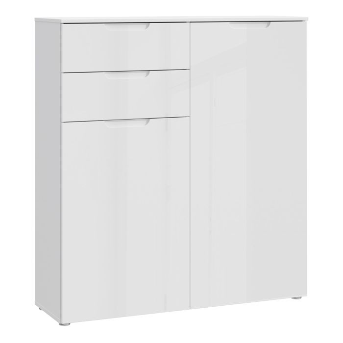 Sienna Chest of Drawers in White High Gloss - UK