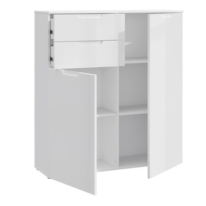 Sienna Chest of Drawers in White High Gloss - UK