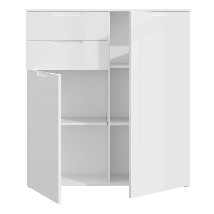 Sienna Chest of Drawers in White High Gloss - UK