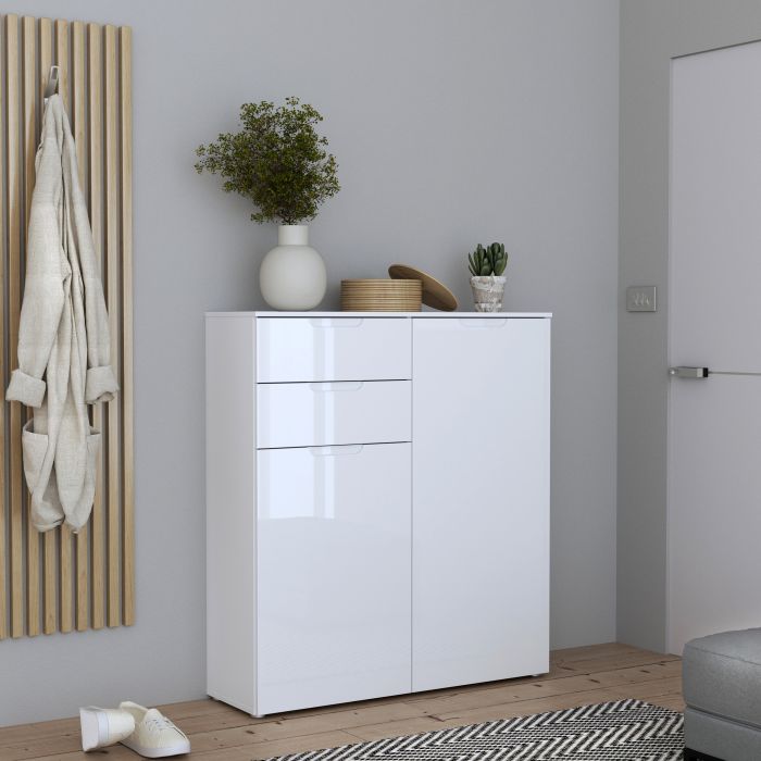 Sienna Chest of Drawers in White High Gloss - UK