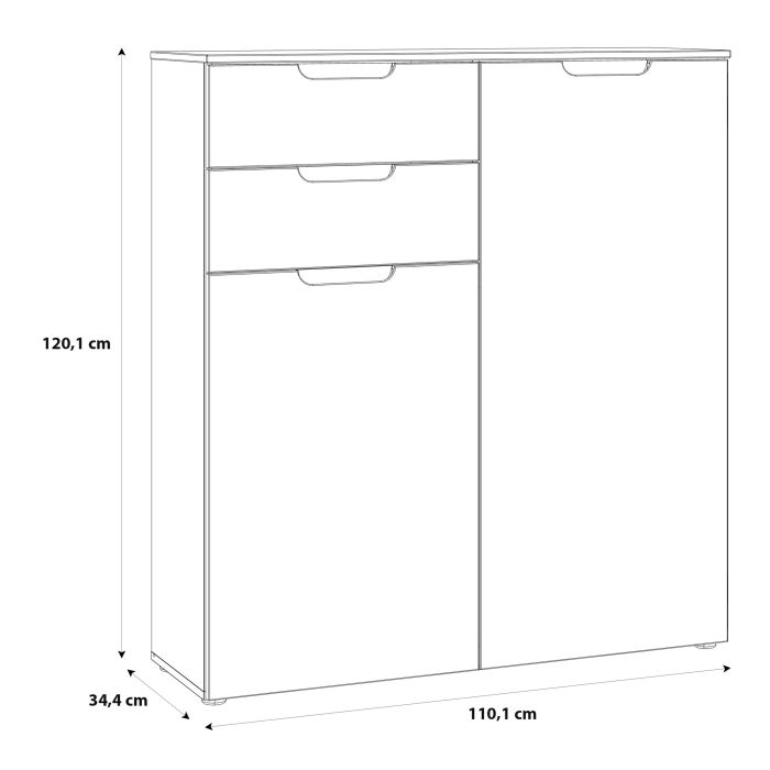 Sienna Chest of Drawers in White High Gloss - UK