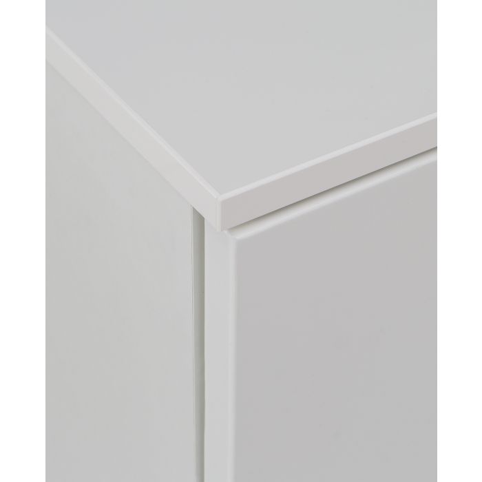 Sienna Wide Chest of 4 Drawers and 2 Doors in White High Gloss - UK