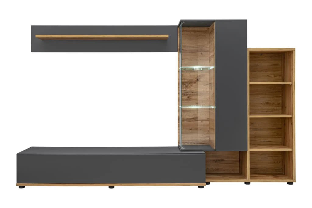 Silk II Wooden TV Entertainment Unit in Anthracite
