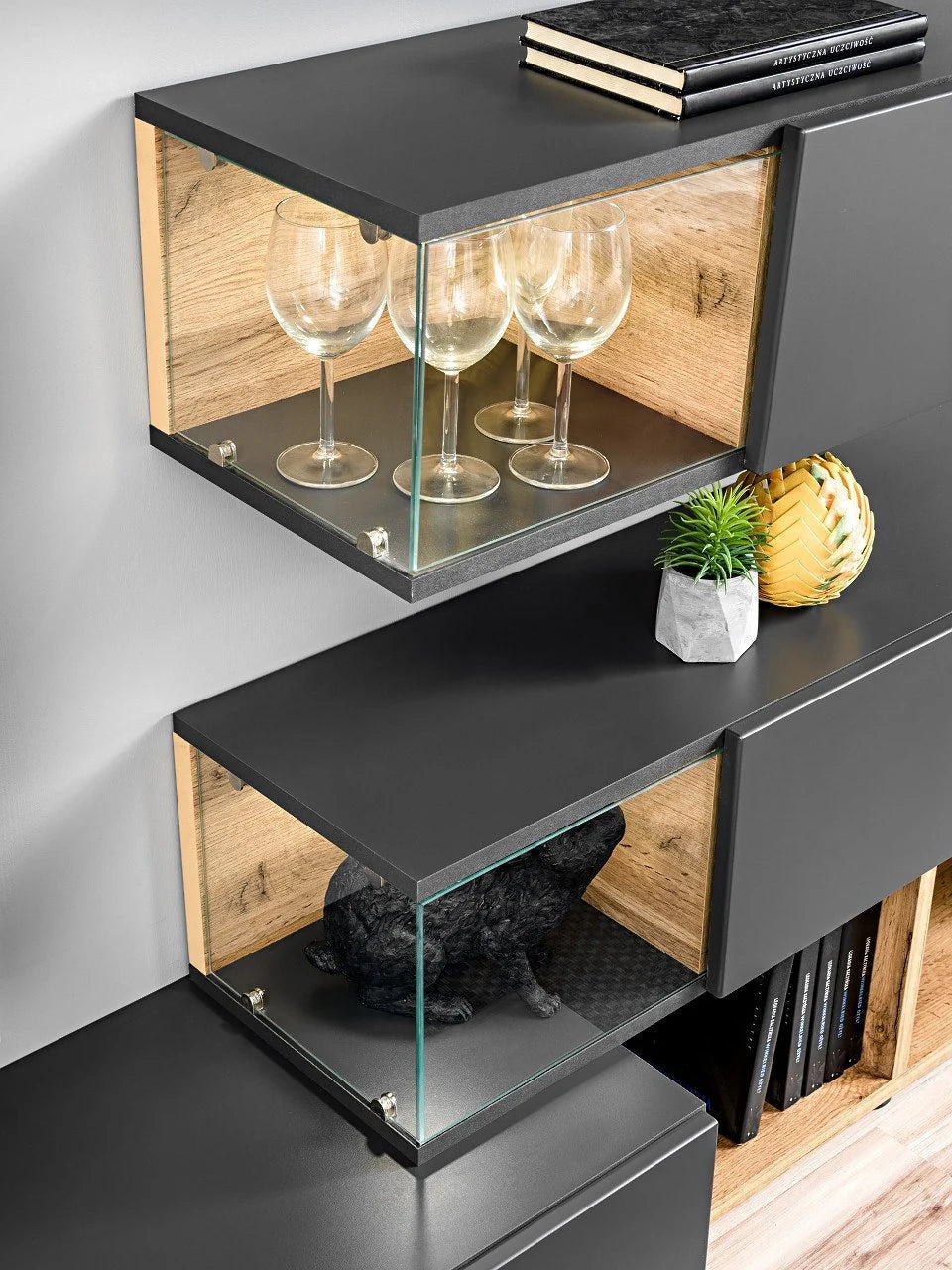 Silk Wooden TV Entertainment Unit in Anthracite