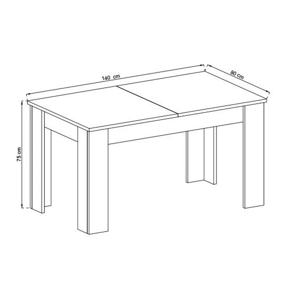 Sky Wooden Extending Dining Table in Oak Riviera