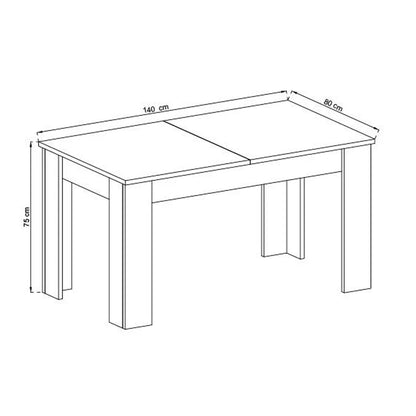 Sky Wooden Extending Dining Table in Oak Riviera