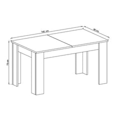 Sky Wooden Extending Dining Table in Oak Riviera