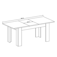 Sky Wooden Extending Dining Table in Oak Riviera