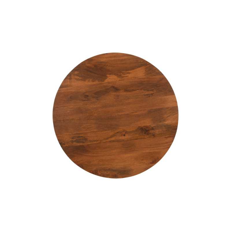 Slatted Mango Wood Round Coffee Table 80Cm - UK