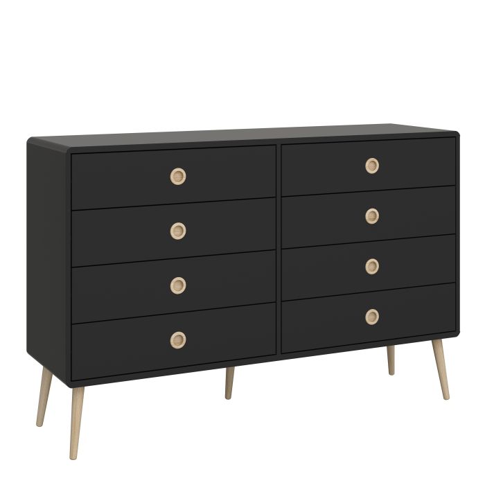 Softline 4+4 Wide Chest Black painted - UK