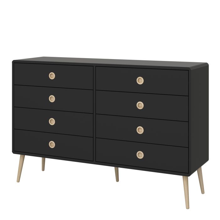 Softline 4+4 Wide Chest Black painted - UK