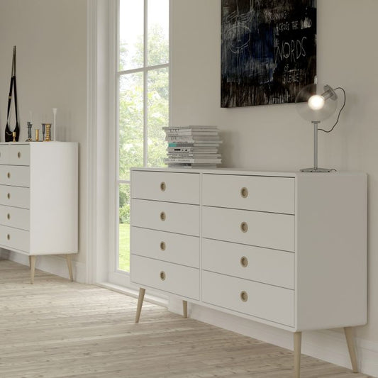 Softline 4 + 4 Wide Chest Off White - UK