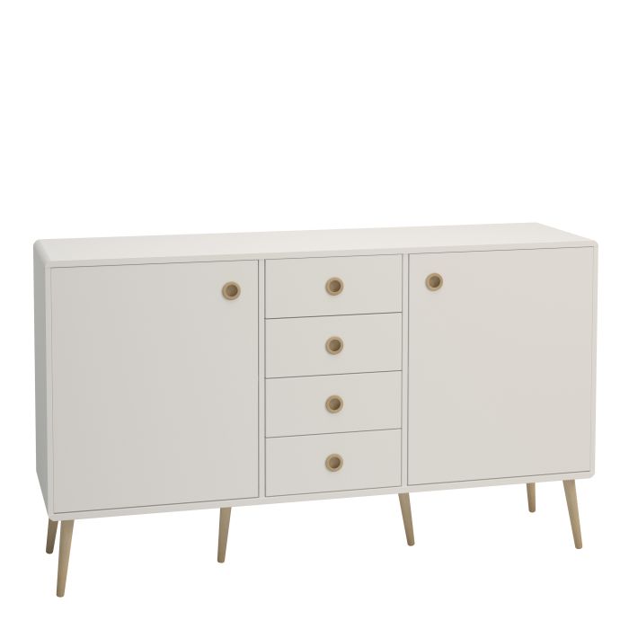 Softline Sideboard 2 Doors + 4 Drawers in White - UK