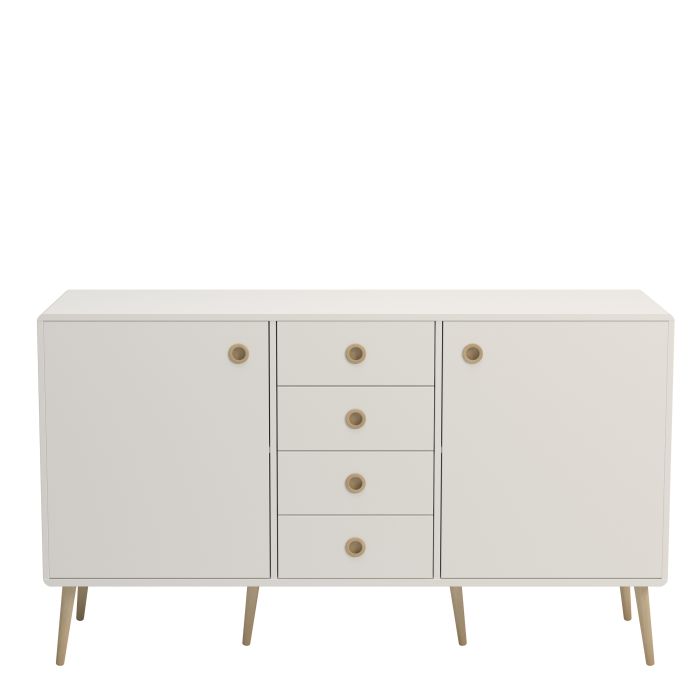 Softline Sideboard 2 Doors + 4 Drawers in White - UK