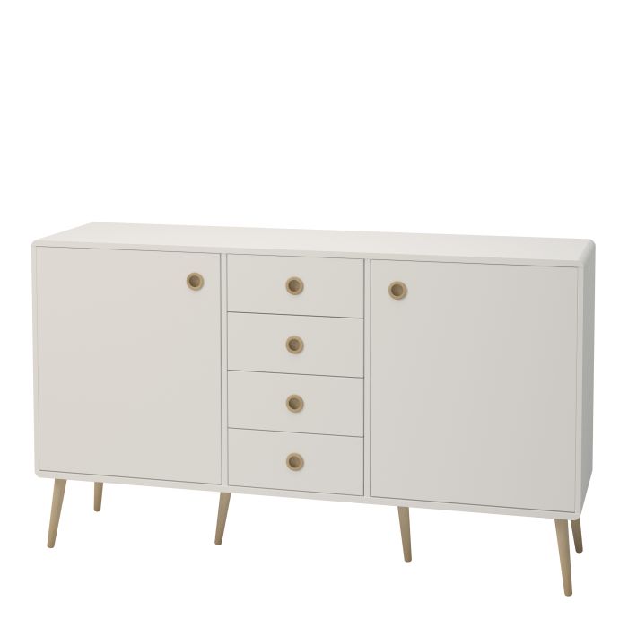 Softline Sideboard 2 Doors + 4 Drawers in White - UK