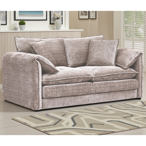 Solaya Chenille Fabric 2 Seater Sofa In Beige