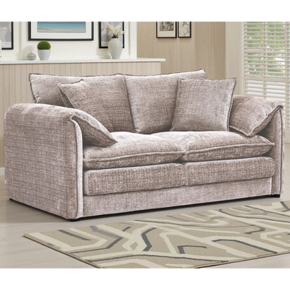 Solaya Chenille Fabric 2 Seater Sofa In Beige